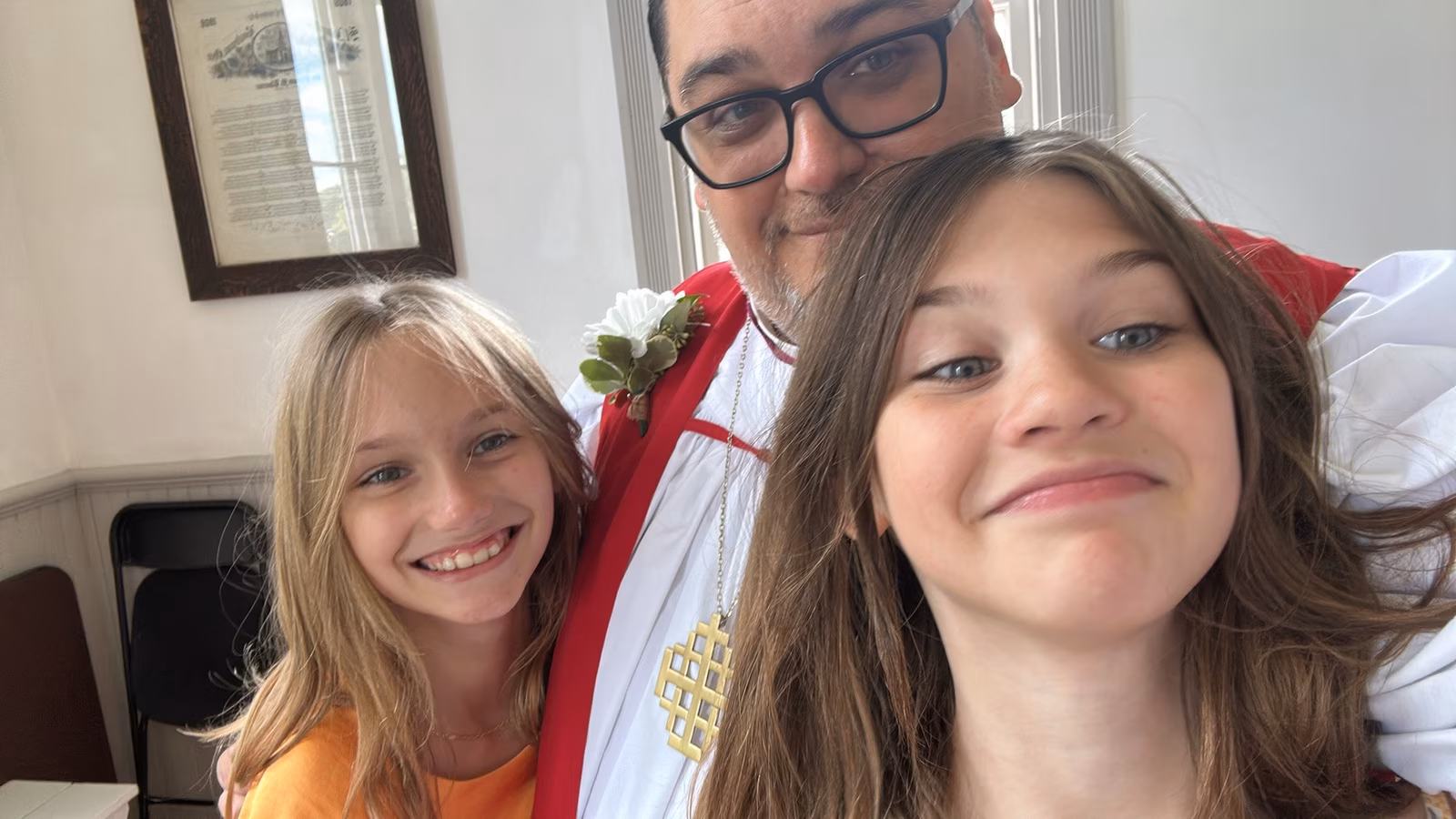 Bishop Whetstone with a young parishioner