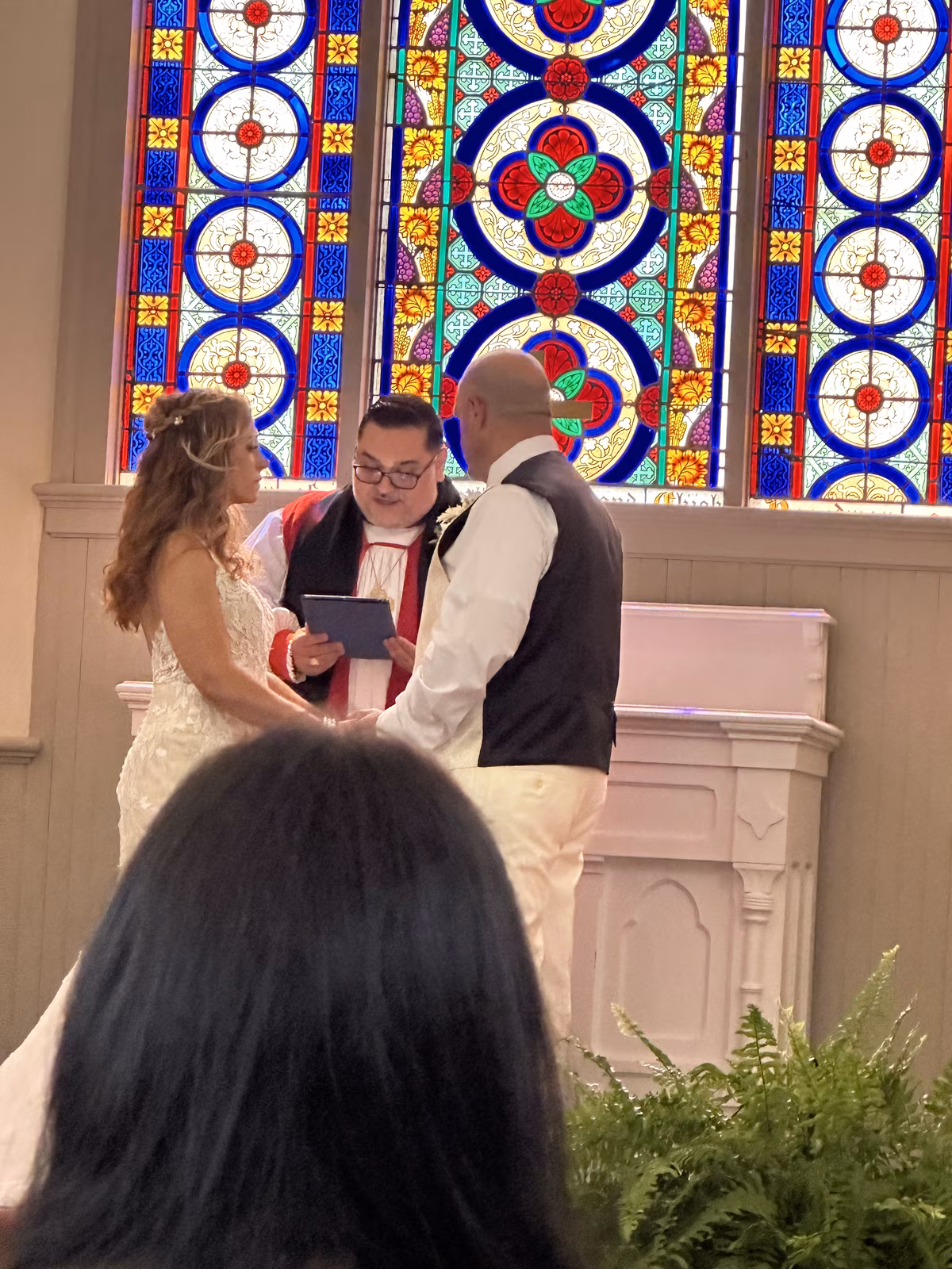 Bishop Whetstone blessing the couple